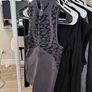 adidas x Stella McCartney Grey Patterned Seamless Tank